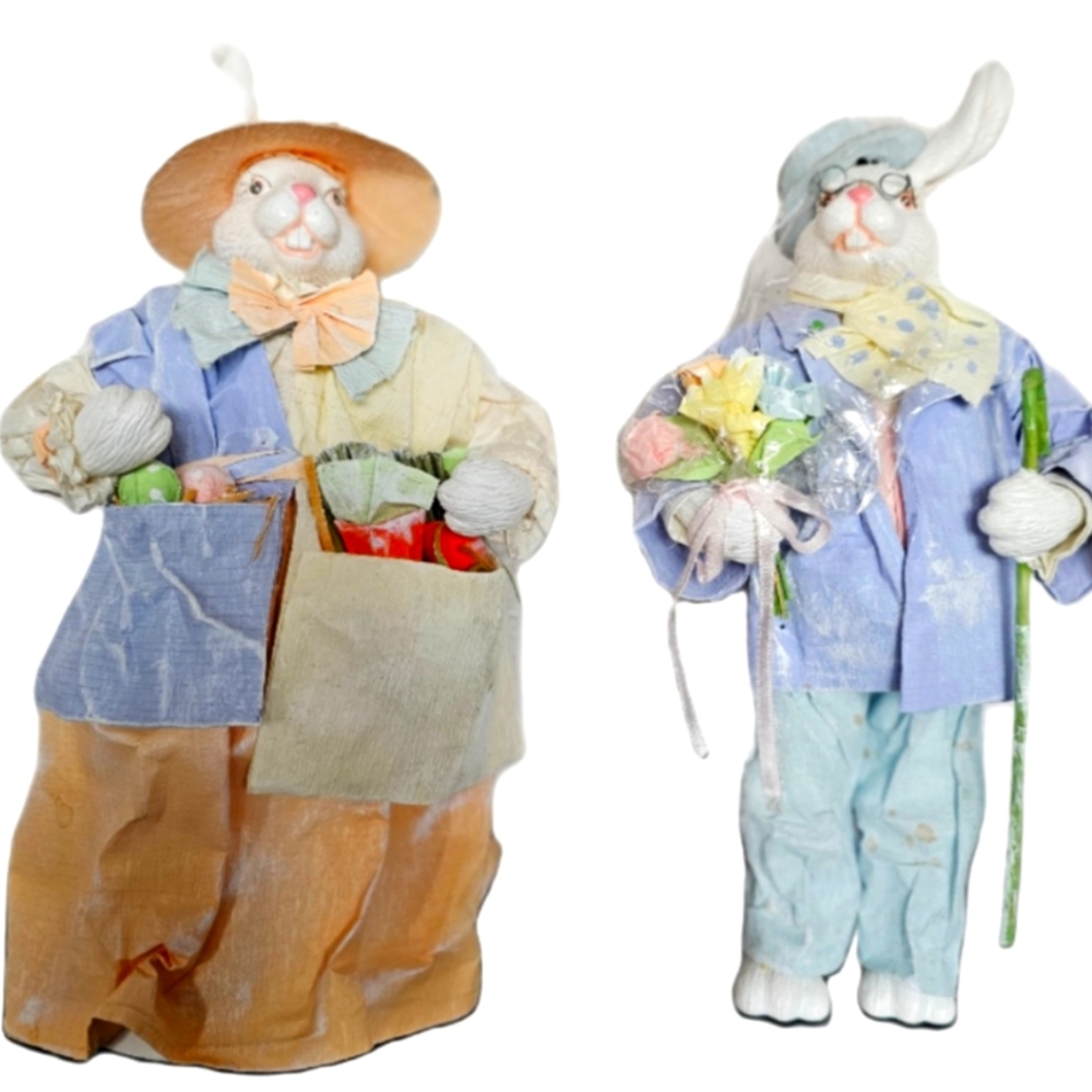 Easter Bunny Rabbits Set Of 2 Mr. & Mrs. Easter Bunny